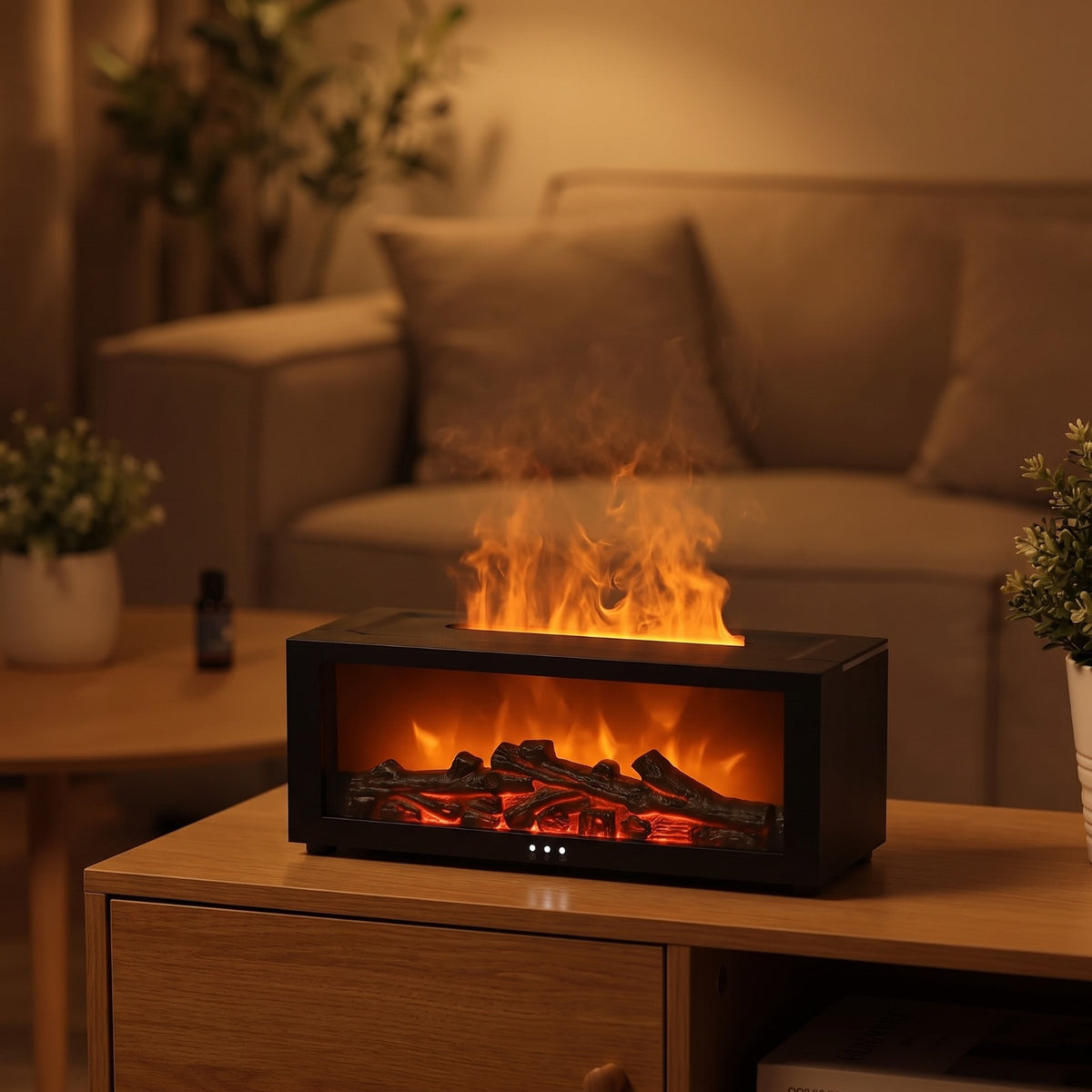 Difusor Lumbre en el salón creando ambiente cálido